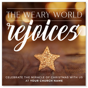 The Weary World Rejoices 3.75" x 3.75" Square InviteCards