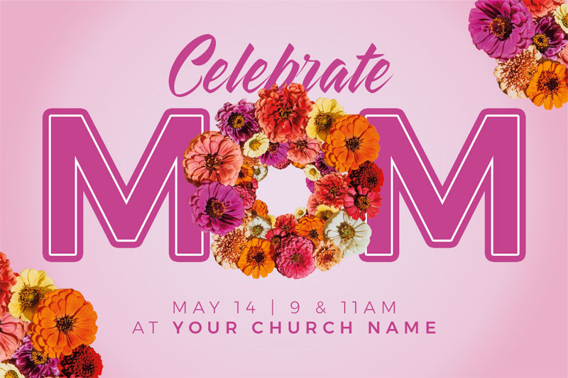 InviteCards, Mother's Day, Celebrate Mom Pink, 4.25 x 2.75