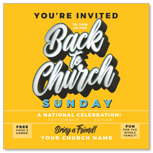 Back to Church Sunday Celebration 3.75" x 3.75" Square InviteCards