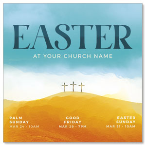 Easter Sunday Crosses 3.75" x 3.75" Square InviteCards