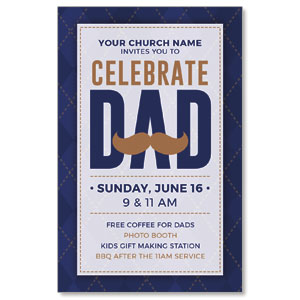 Celebrate Dad Mustache Medium InviteCards