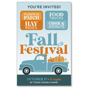 Fall Festival Truck Medium InviteCards