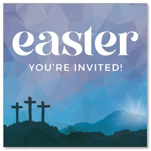 Easter Mosaic Crosses Invite 2.5" x 2.5" Small Square