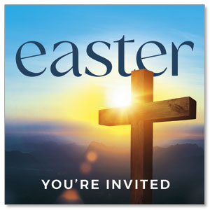 Easter Cross Sunburst Invite 2.5" x 2.5" Small Square