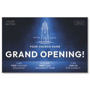 Grand Opening Blue Medium InviteCards