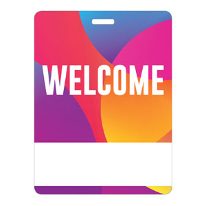 Curved Colors Welcome Name Badges