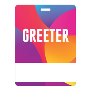 Curved Colors Greeter Name Badges