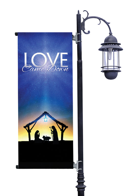 Banners, Christmas, Love Came Down Light Pole Banner, 2' x 5'