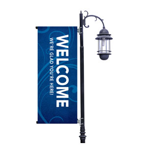 Flourish Welcome Light Pole Banners