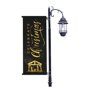 Black and Gold Nativity Light Pole Banners