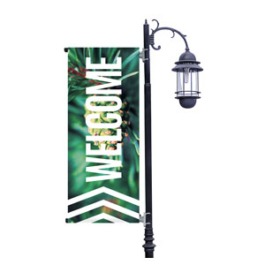 Chevron Welcome Winter Light Pole Banners