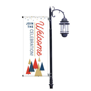 Stamped Christmas Light Pole Banners