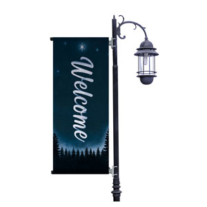 Christmas Forest Silhouette Light Pole Banners