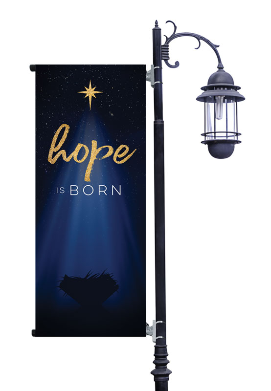 Banners, Christmas, Christmas Star Hope is Born, 2' x 5'