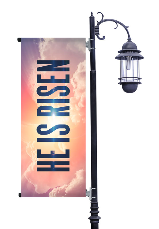 Banners, Easter, He Is Risen Bold, 2' x 5'