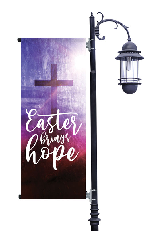 Banners, Easter, Easter Brings Hope Cross, 2' x 5'