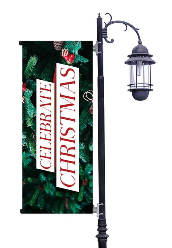 Banners, Christmas, Celebrate Christmas Pine, 2' x 5'