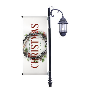 Christmas Crown Wreath Light Pole Banners