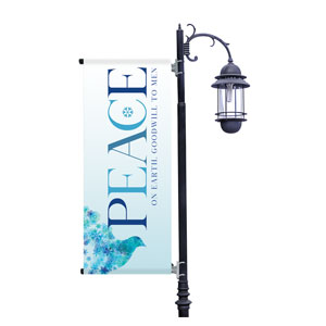 Peace on Earth Dove Light Pole Banners