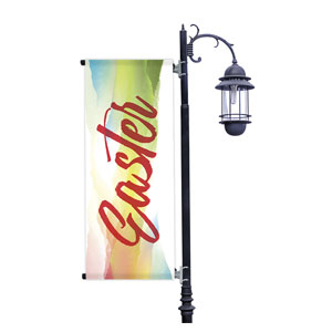 Easter Watercolor Mountains Light Pole Banners