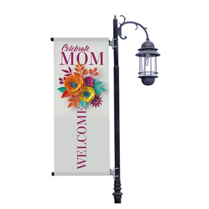 Mother's Day Paper Flowers Light Pole Banners