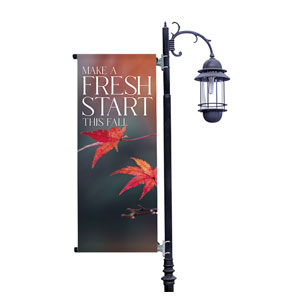 Fresh Start Red Leaves Light Pole Banners