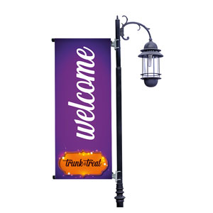 Trunk Or Treat Purple Light Pole Banners