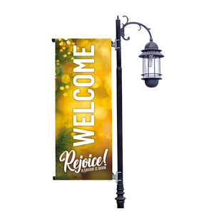 Rejoice Pine Light Pole Banners