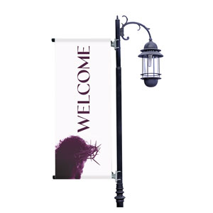 No Greater Love Crown Light Pole Banners