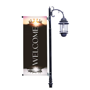 Risen Indeed Crowns Light Pole Banners