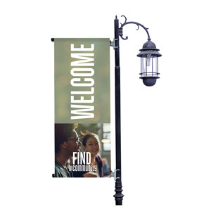 Community People Woman Light Pole Banners