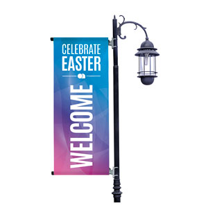 Bright Gradient Easter Light Pole Banners