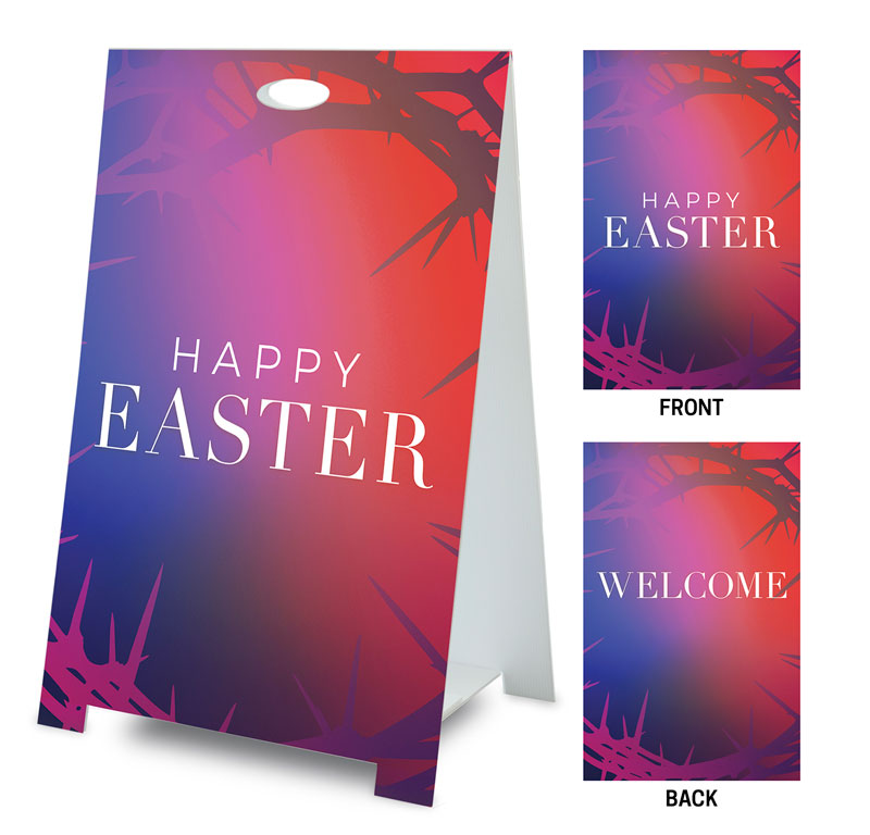 Banners, Easter, Celebrate Easter Crown Happy Easter Welcome, 2' x 3'