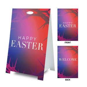 Celebrate Easter Crown Happy Easter Welcome Coroplast A-Frame