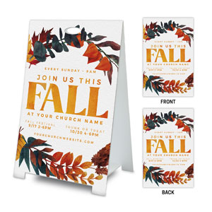 Fall Leaves Watercolor Coroplast A-Frame