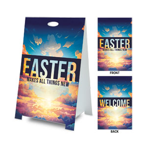 Easter Colorful Clouds Coroplast A-Frame