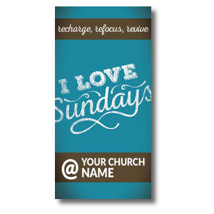 I Love Sundays At XLarge Postcard 11" x 5.5" Oversized Postcards