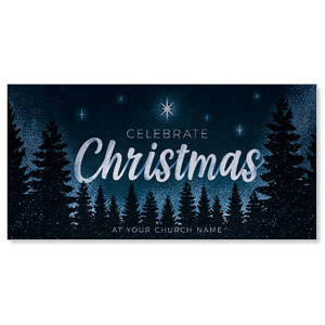 Christmas Forest Silhouette 11" x 5.5" Oversized Postcards