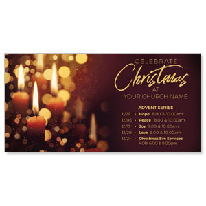 Celebrate Christmas Candles 11" x 5.5" Oversized Postcards