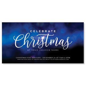 Celebrate Christmas Blue Sparkle 11" x 5.5" Oversized Postcards