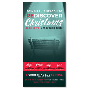 ReDiscover Christmas Advent Manger 11" x 5.5" Oversized Postcards