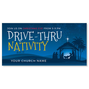 Drive-Thru Christmas Nativity 11" x 5.5" Oversized Postcards