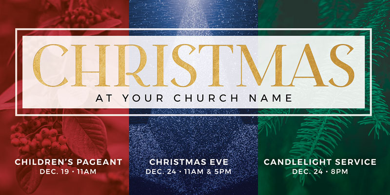 Church Postcards, Christmas, Christmas Events Trio, 5.5 x 11
