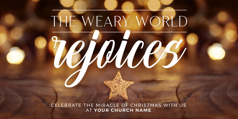 Church Postcards, Christmas, The Weary World Rejoices, 5.5 x 11