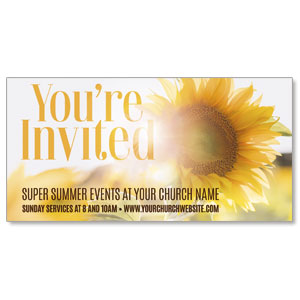 You're Invited Sunflower 11" x 5.5" Oversized Postcards