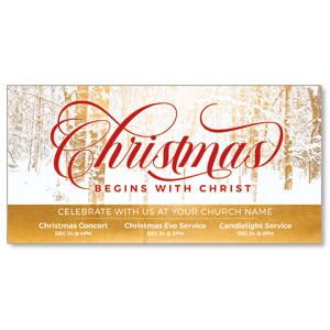 Begins with Christ Trees 11" x 5.5" Oversized Postcards