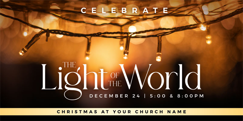 Church Postcards, Christmas, Celebrate Light of the World, 5.5 x 11