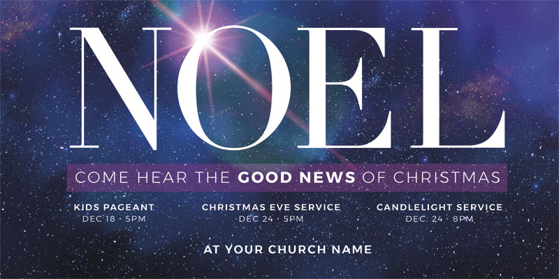 Church Postcards, Christmas, Noel Good News, 5.5 x 11