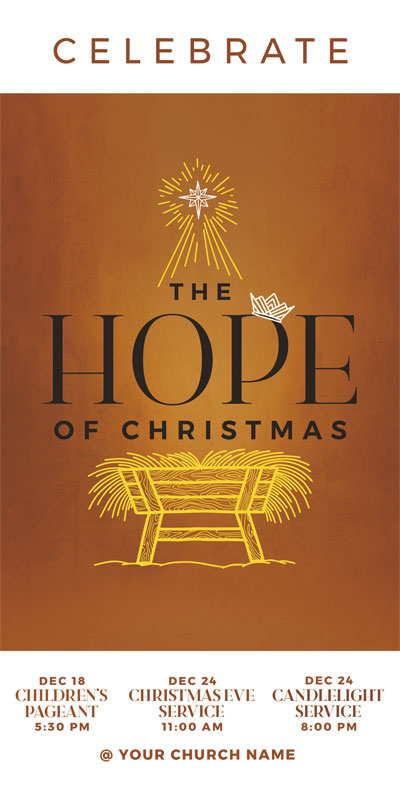 Church Postcards, Christmas, Hope of Christmas Manger, 5.5 x 11