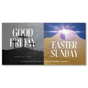 Good Friday Easter Sunday 11" x 5.5" Oversized Postcards